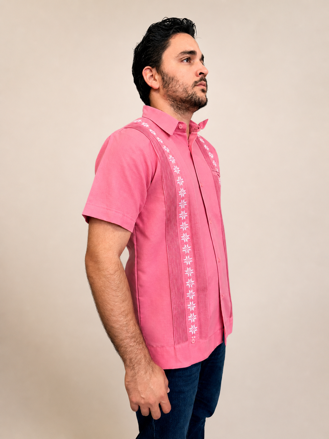 Guayabera Estrellas Rosa