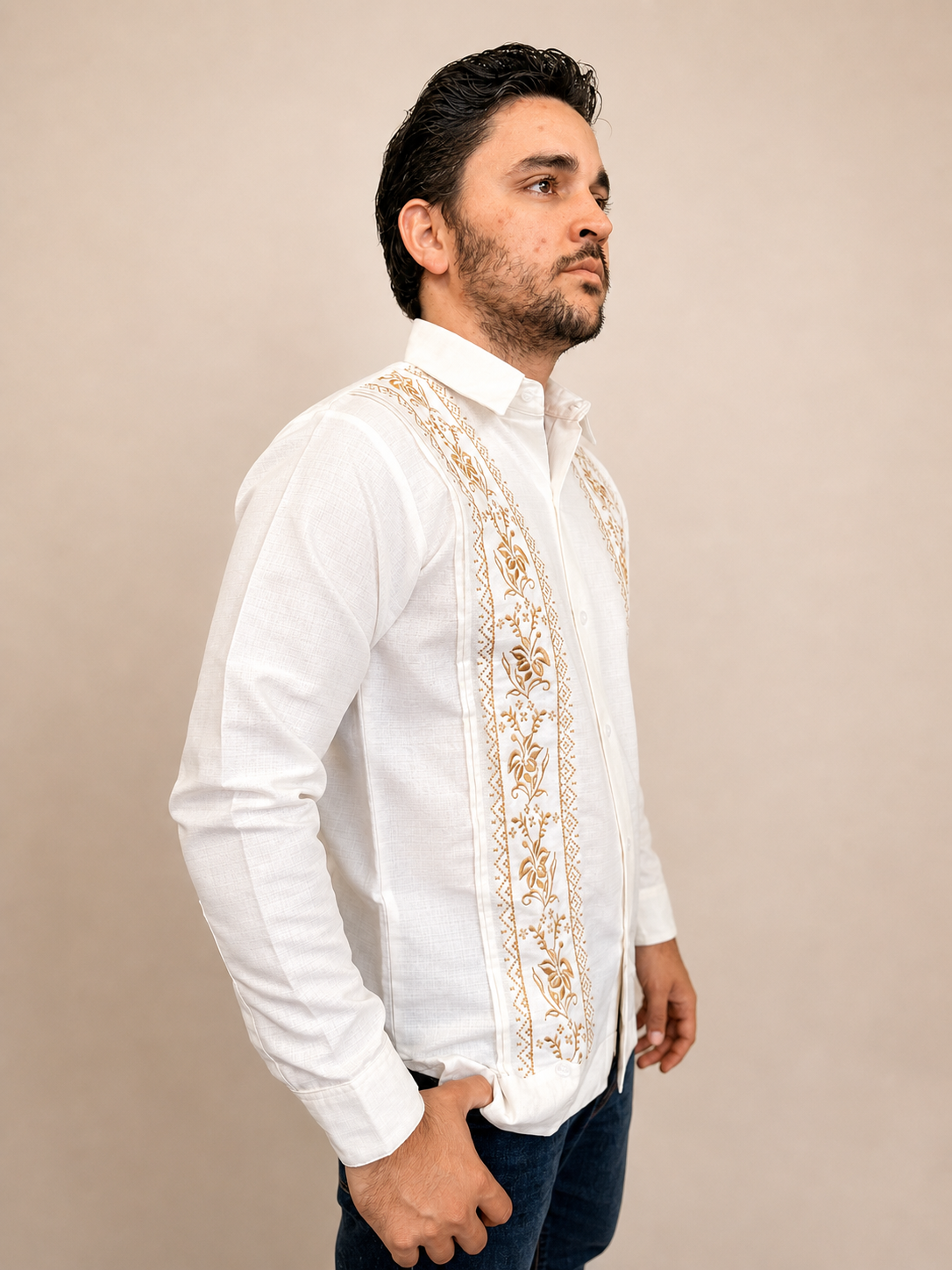 Guayabera Richie hueso ML