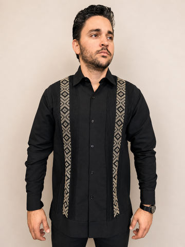 Guayabera Rombo negra ML