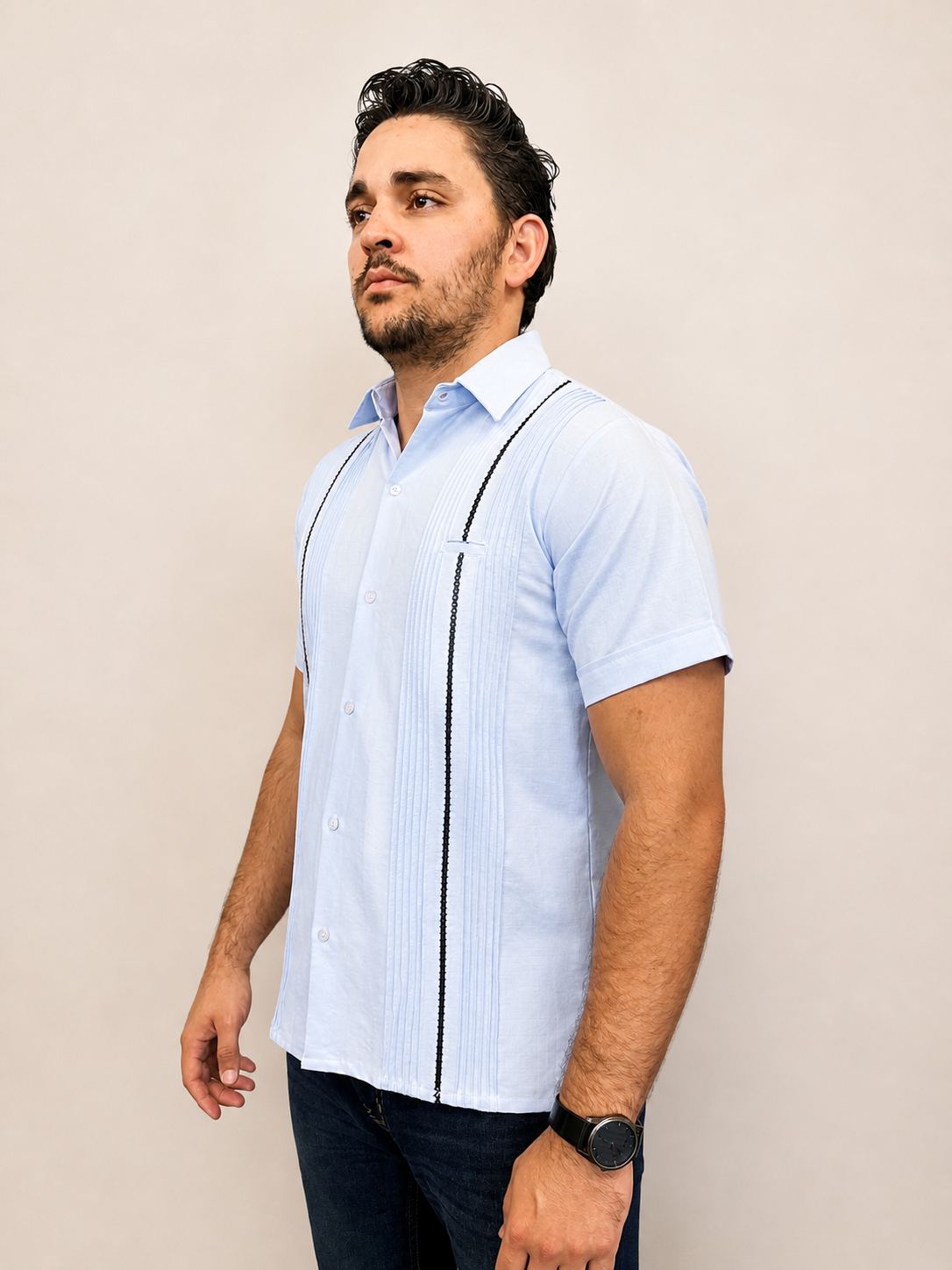 Guayabera Picueta celeste