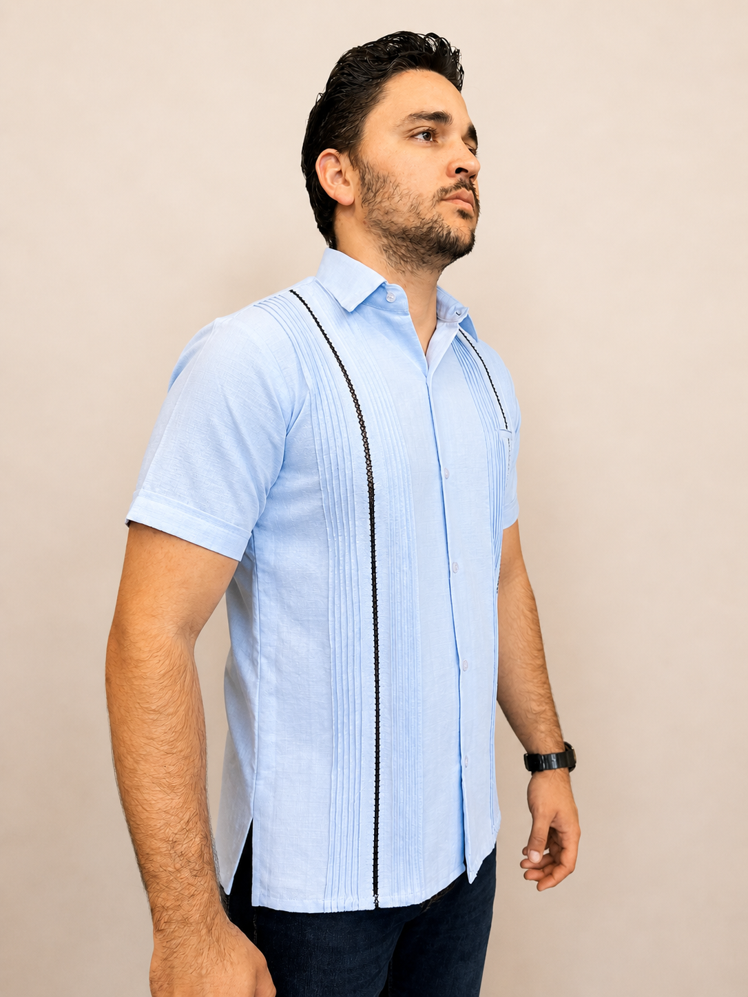 Guayabera Picueta celeste