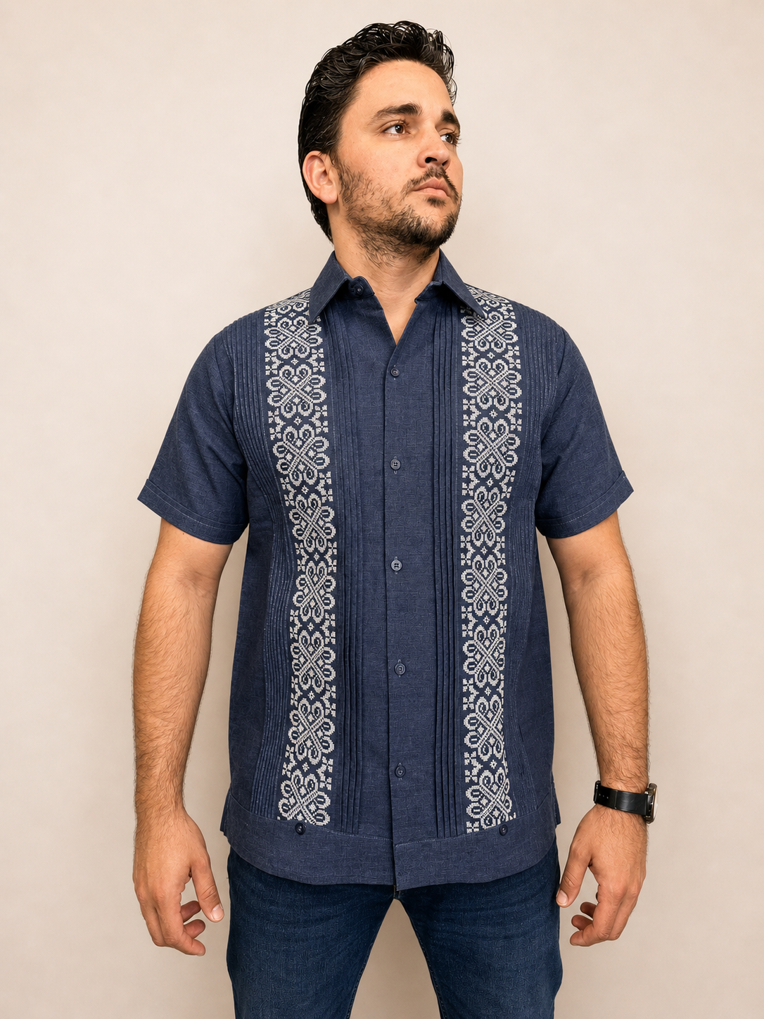 Guayabera Iván mezclilla
