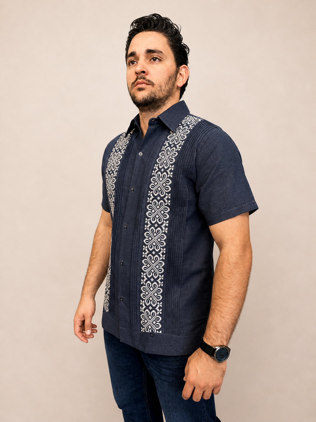 Guayabera Iván mezclilla