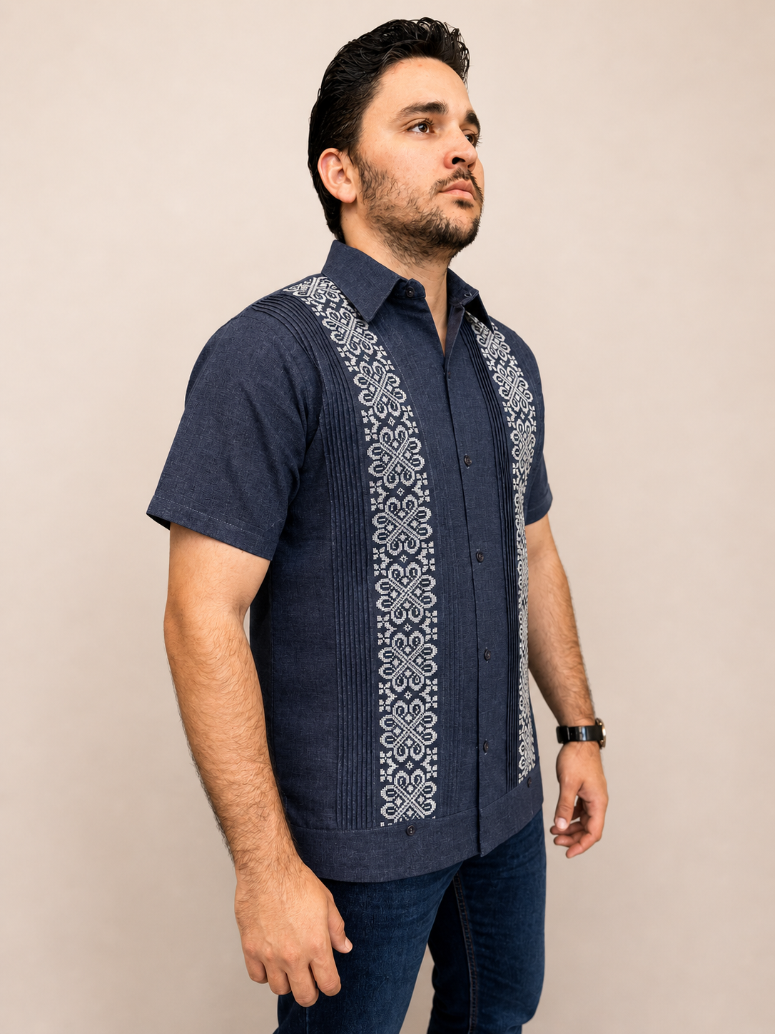 Guayabera Iván mezclilla