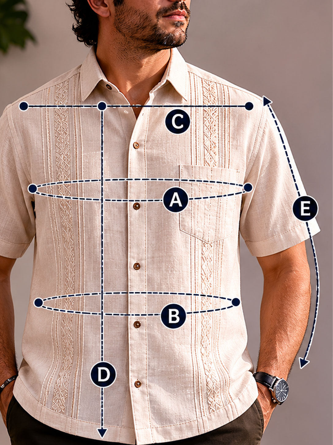 Guayabera Richie hueso ML